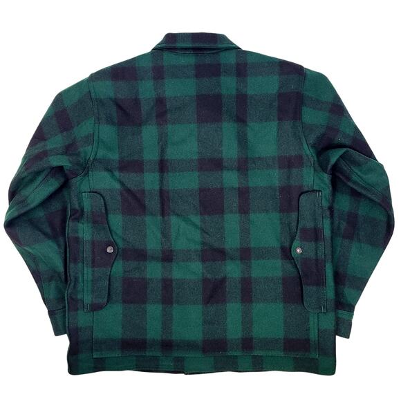 Filson 1940s Mackinaw Wool Cruiser Jacket Green & Black Plaid Sz L - Picture 5 of 8